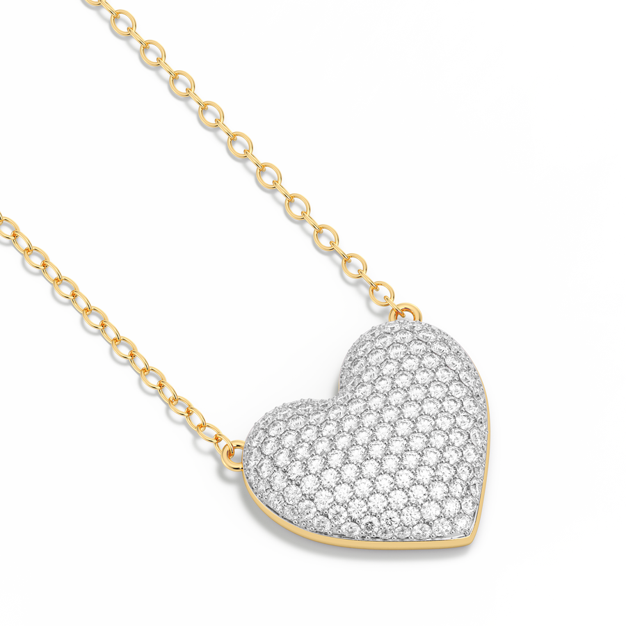 Hello Ella Heart Pendant Necklace in White