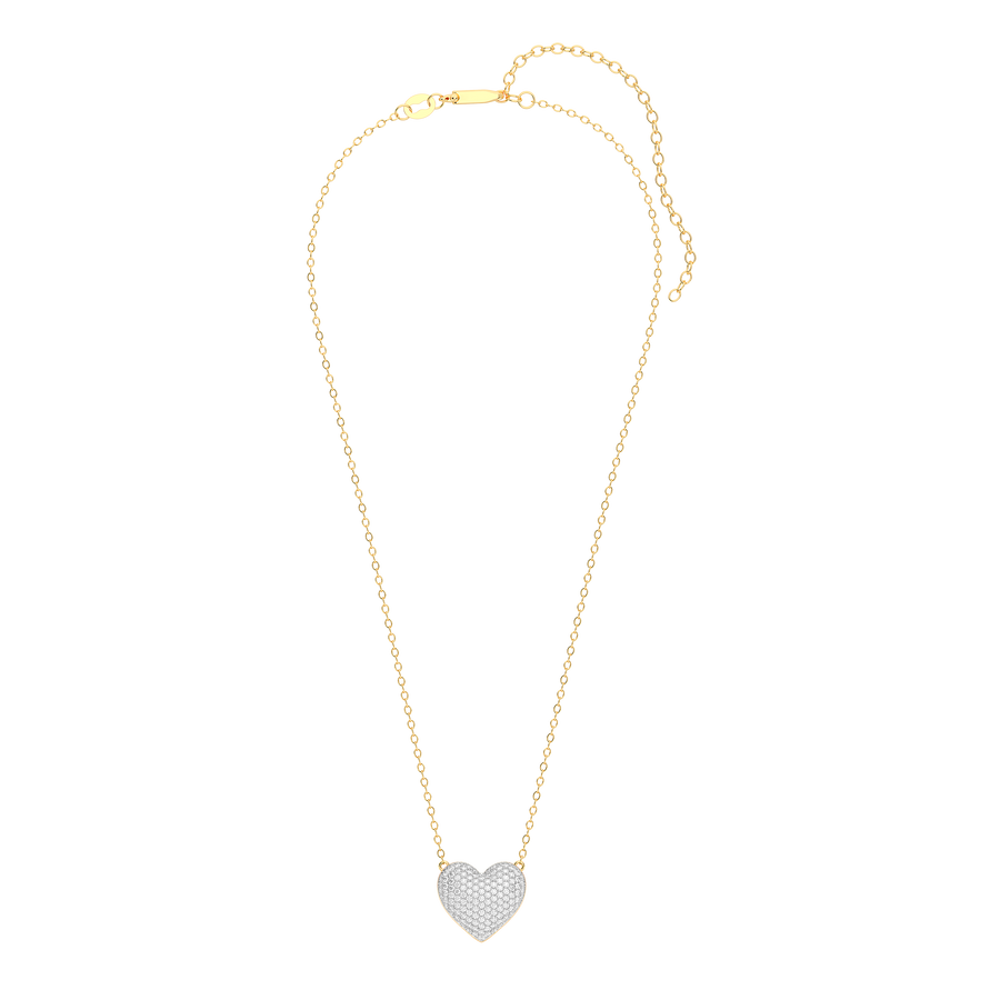 Hello Ella Heart Pendant Necklace in White