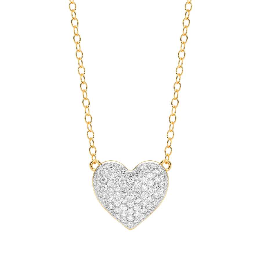 Hello Ella Heart Pendant Necklace in White