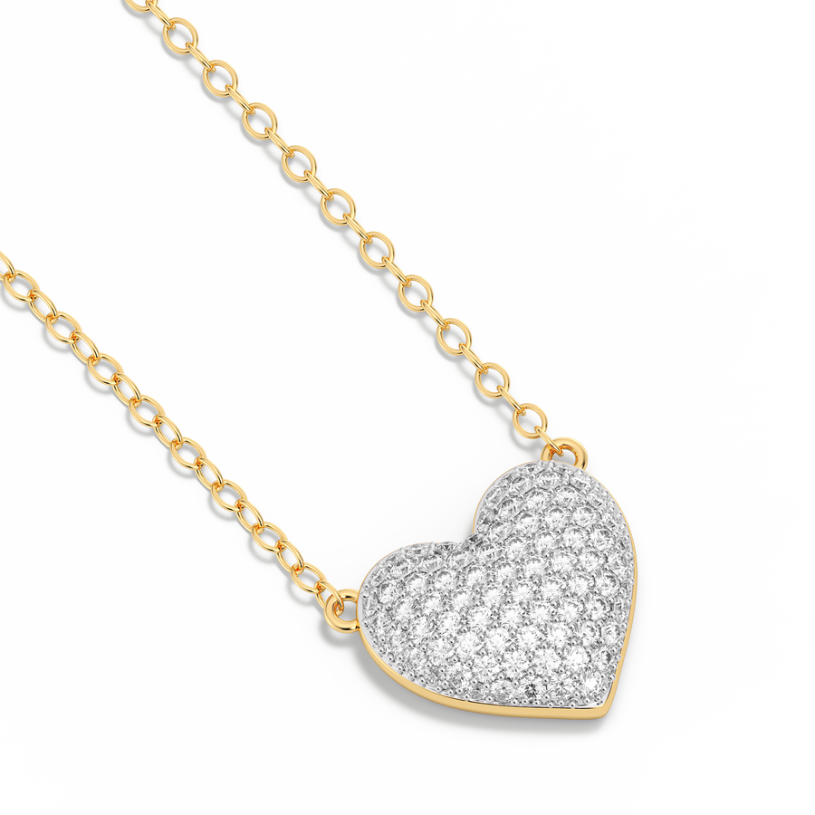 Hello Ella Heart Pendant Necklace in White