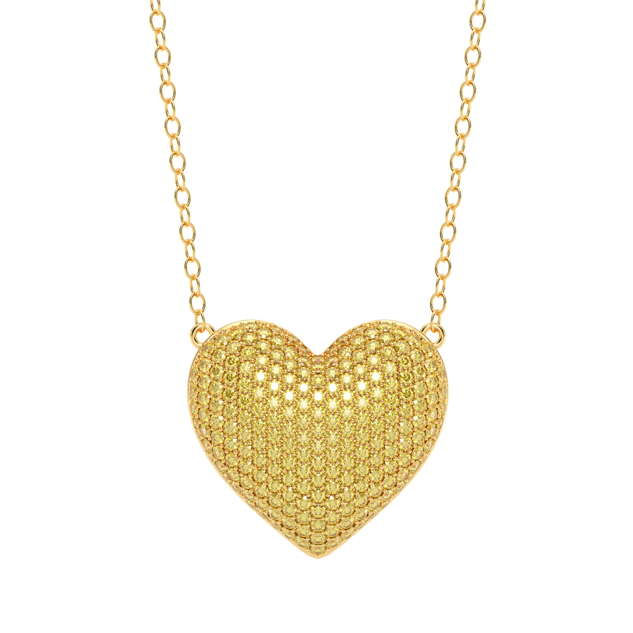 Hello Ella Heart Pendant Necklace in Yellow