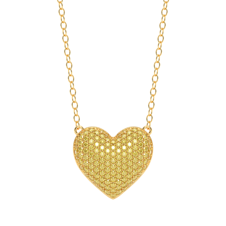 Hello Ella Heart Pendant Necklace in Yellow