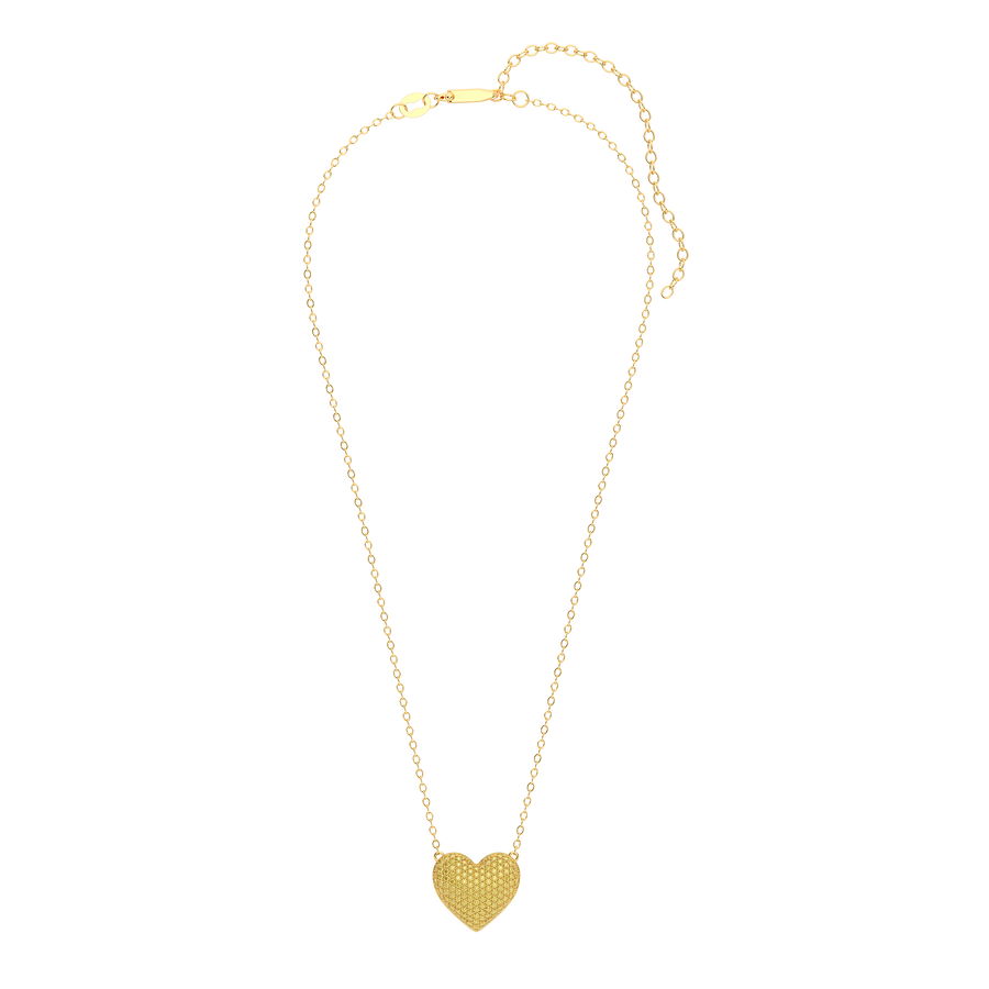 Hello Ella Heart Pendant Necklace in Yellow