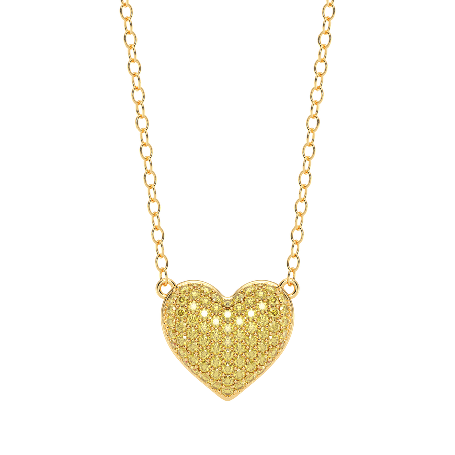 Hello Ella Heart Pendant Necklace in Yellow