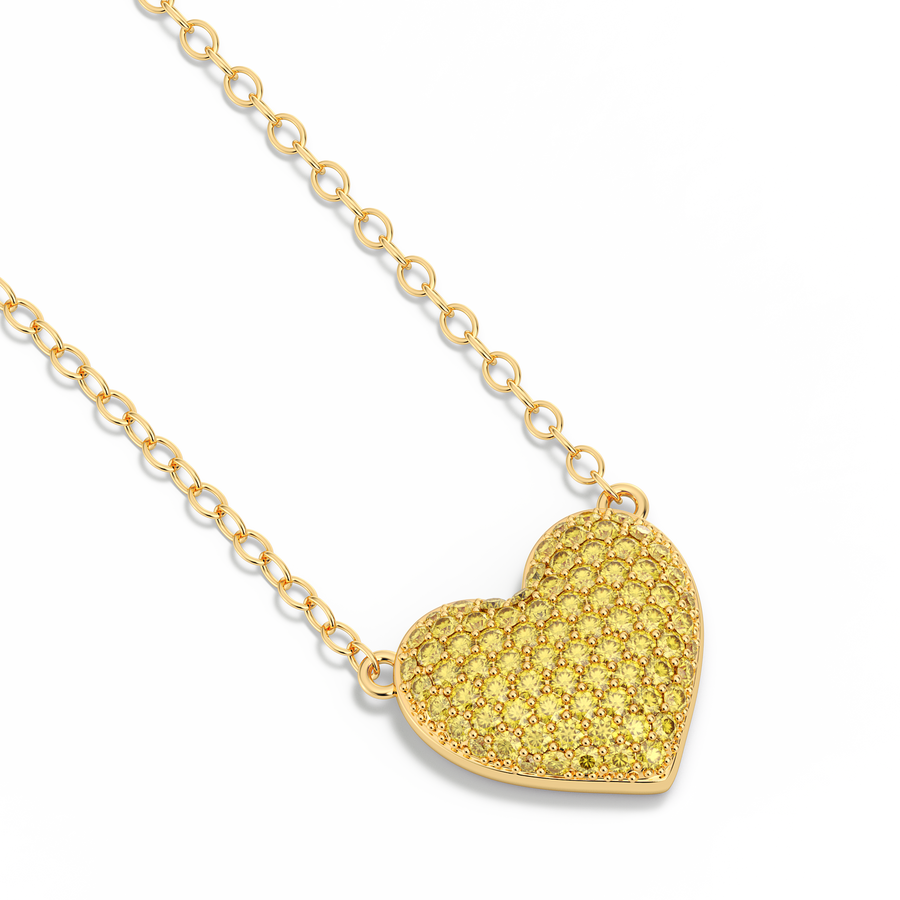 Hello Ella Heart Pendant Necklace in Yellow