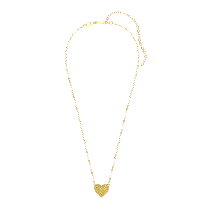 Hello Ella Heart Pendant Necklace in Yellow