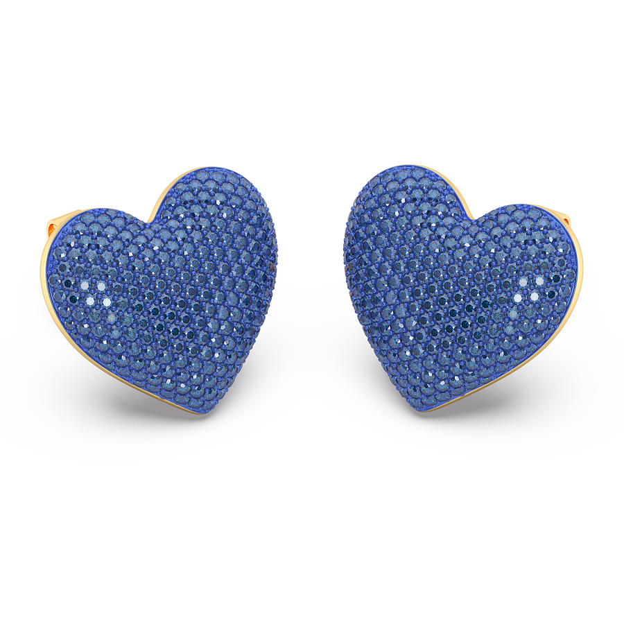 Hello Ella Heart Studs in Blue