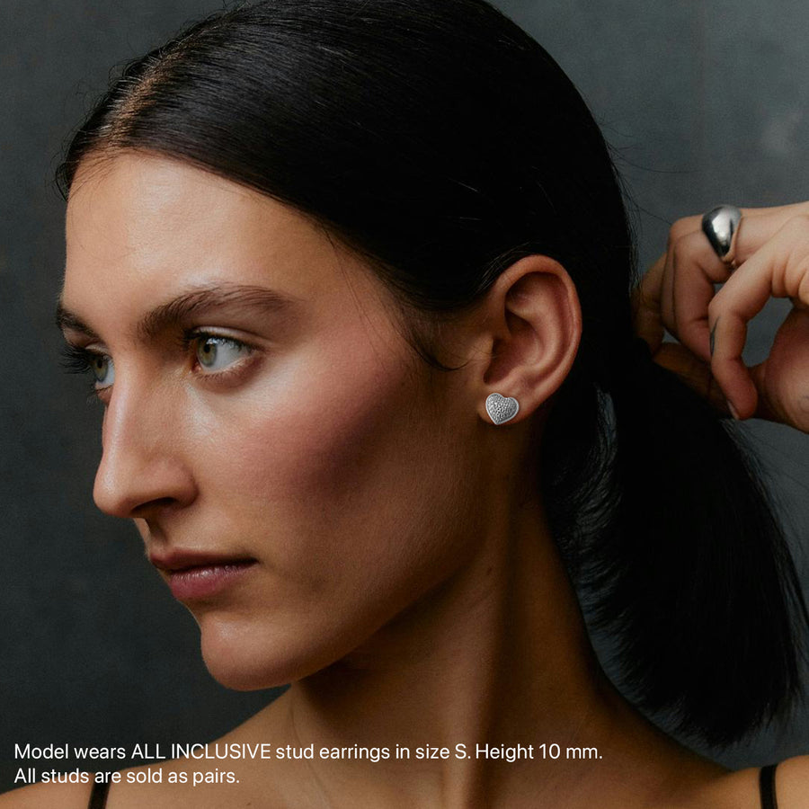 Two-Tone Lover Studs in Silver