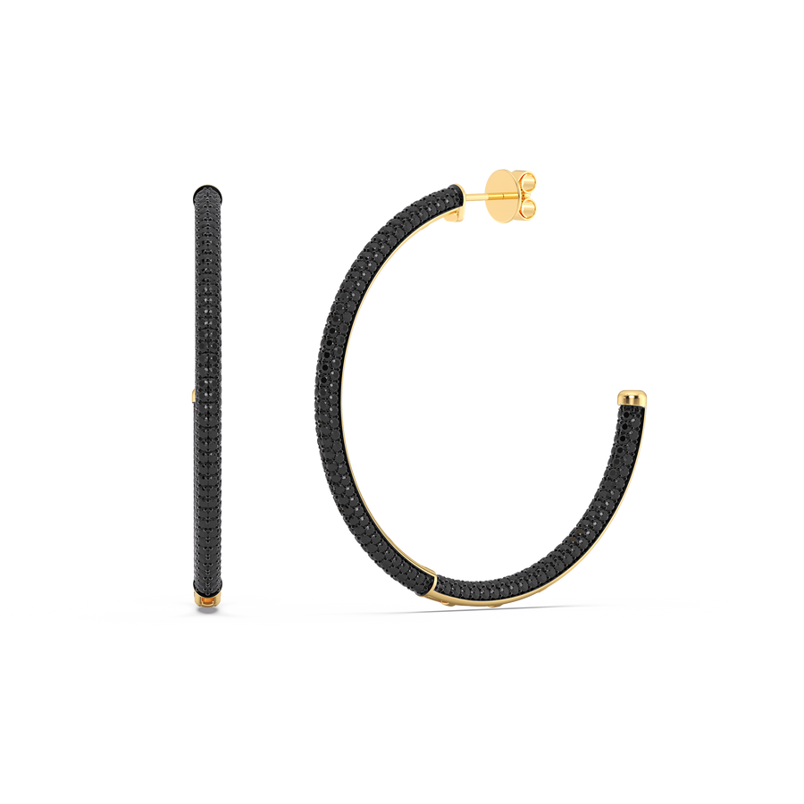 Hello Ella Hoop Earrings in Black