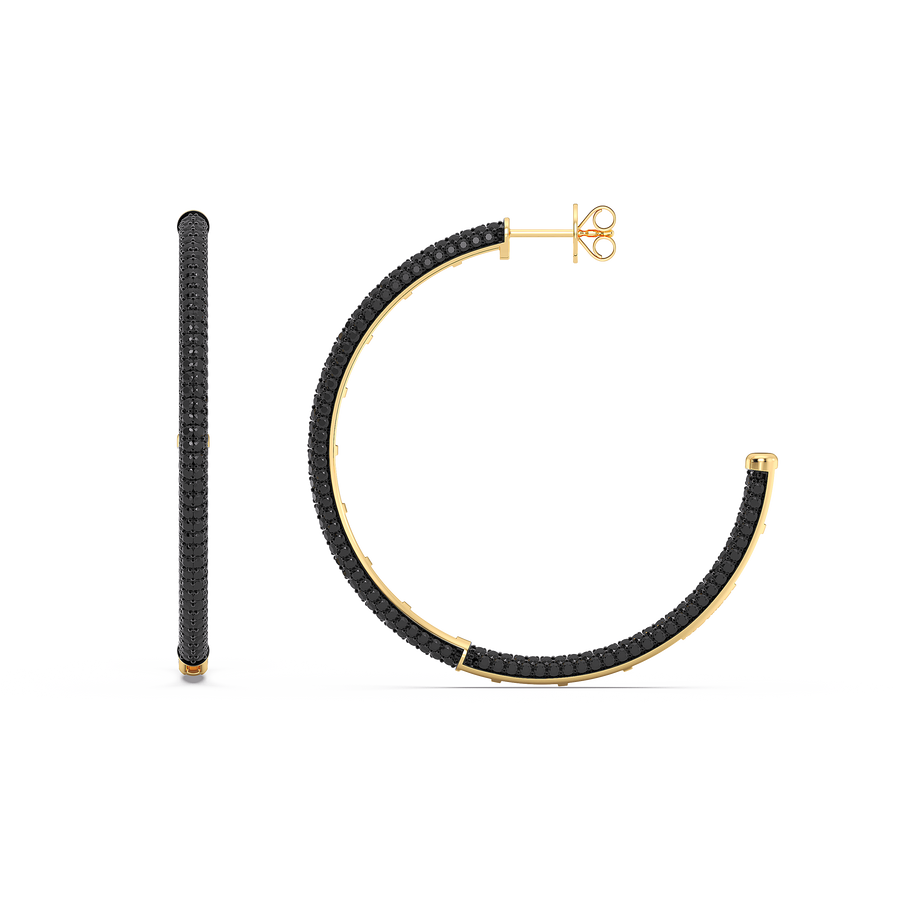 Hello Ella Hoop Earrings in Black