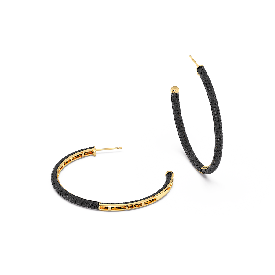 Hello Ella Hoop Earrings in Black