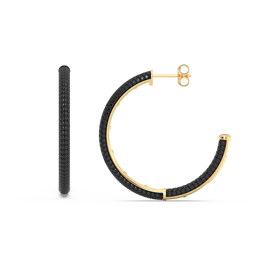 Hello Ella Hoop Earrings in Black