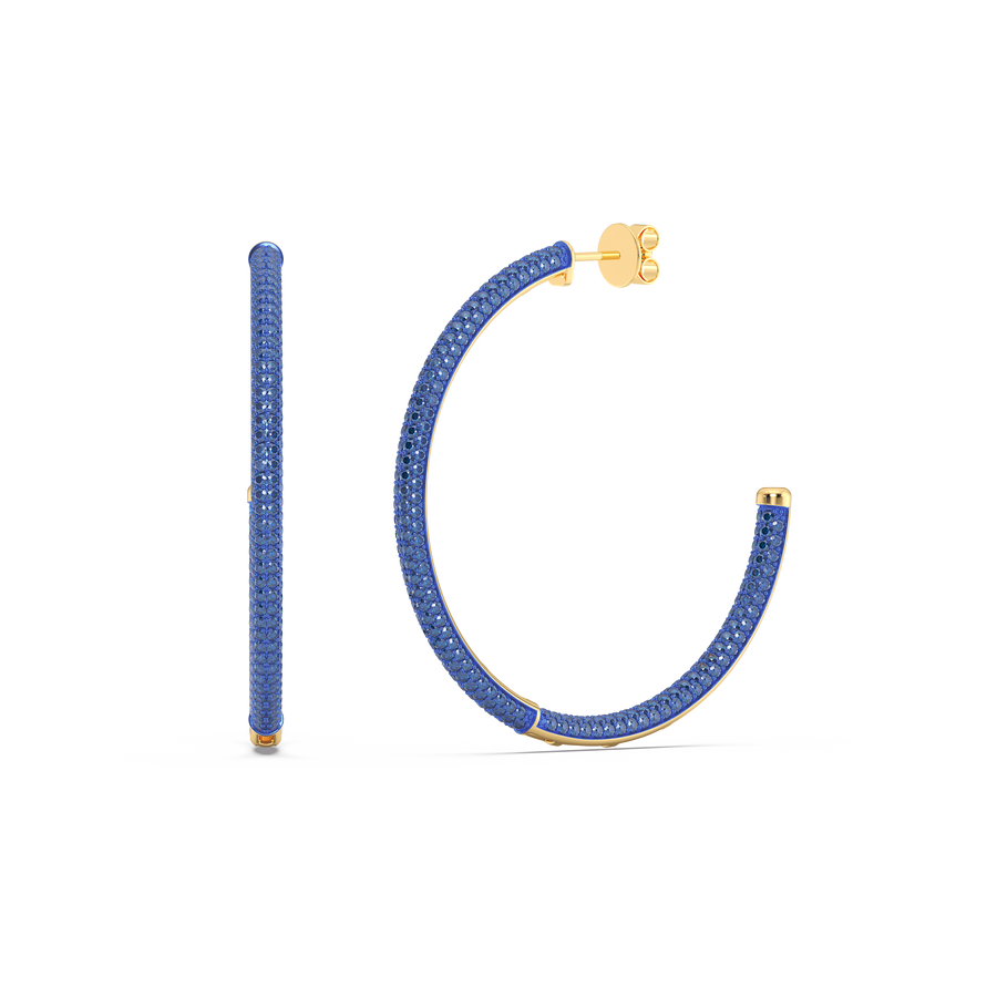 Hello Ella Hoop Earrings in Blue