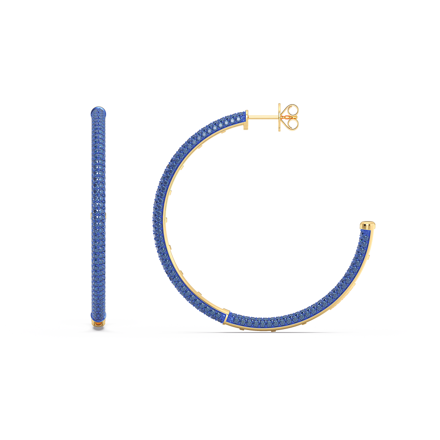 Hello Ella Hoop Earrings in Blue