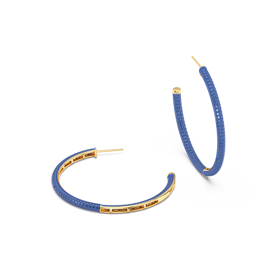 Hello Ella Hoop Earrings in Blue