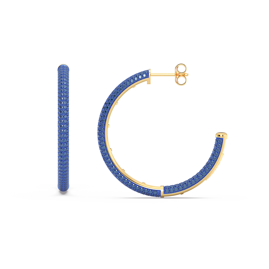 Hello Ella Hoop Earrings in Blue