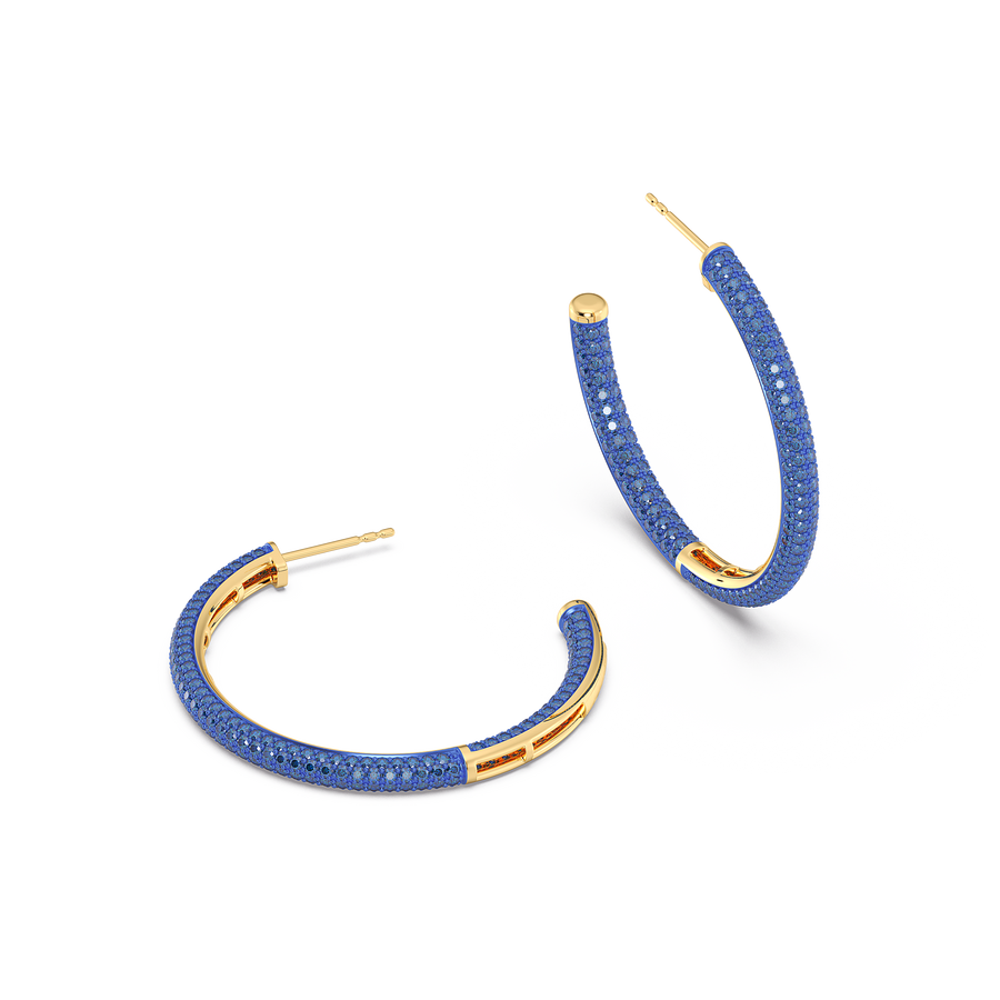 Hello Ella Hoop Earrings in Blue