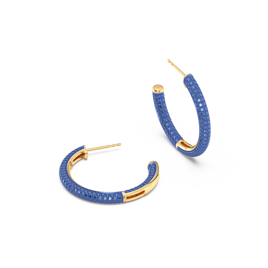 Hello Ella Hoop Earrings in Blue