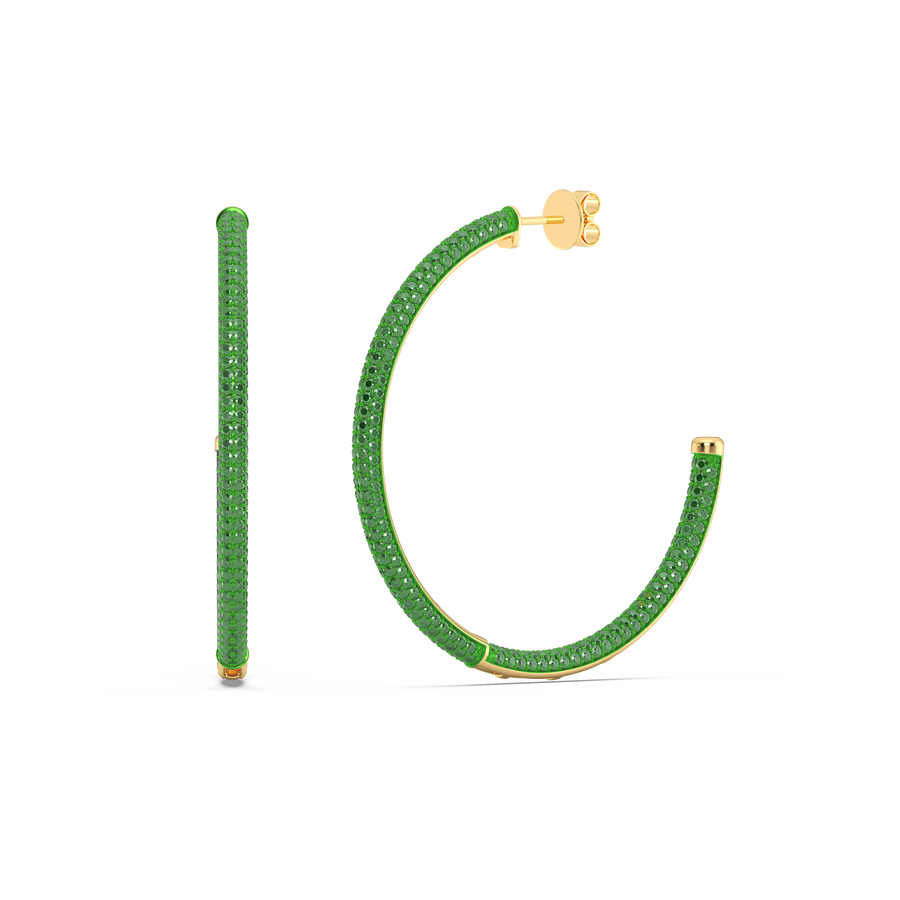 Hello Ella Hoop Earrings in Green
