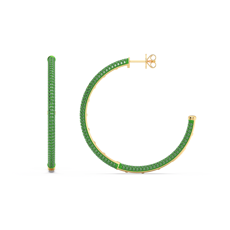 Hello Ella Hoop Earrings in Green