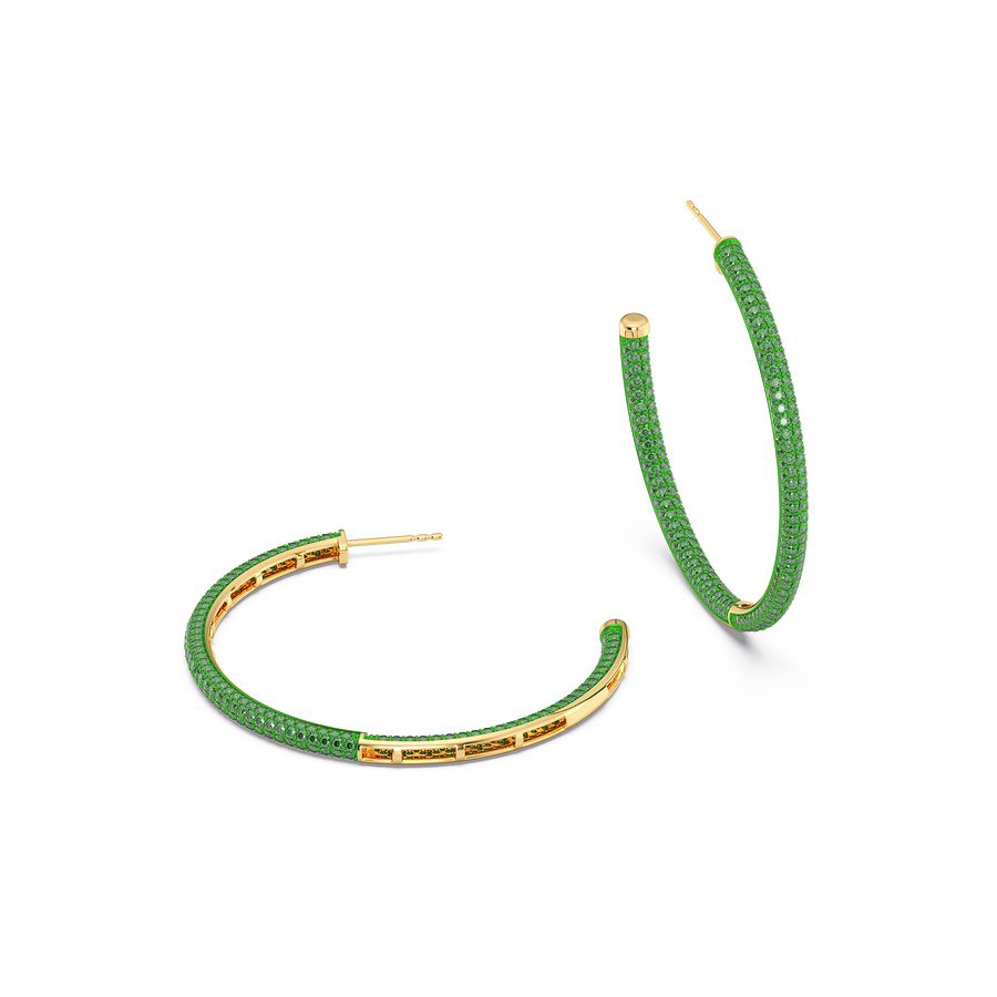 Hello Ella Hoop Earrings in Green