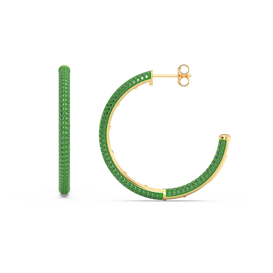 Hello Ella Hoop Earrings in Green
