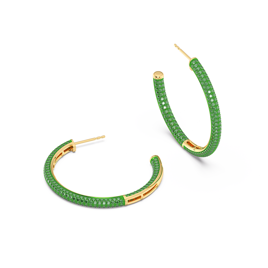 Hello Ella Hoop Earrings in Green