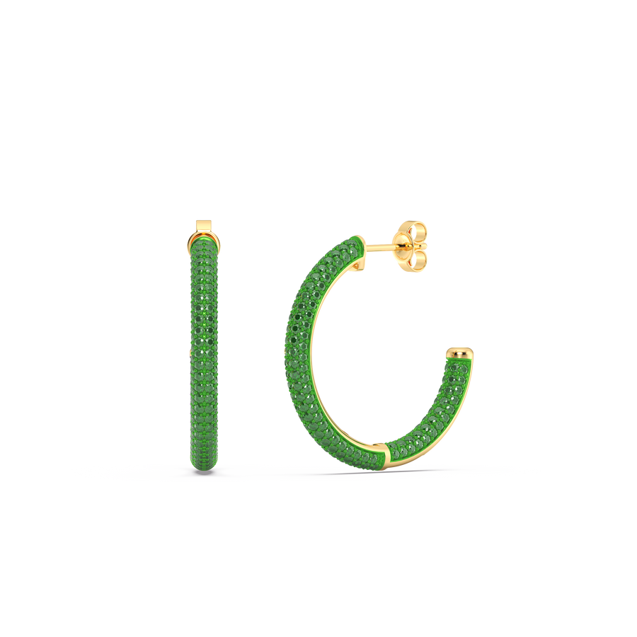 Hello Ella Hoop Earrings in Green
