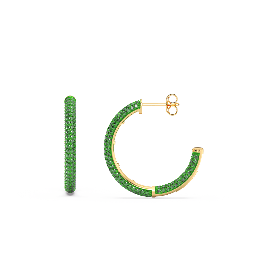 Hello Ella Hoop Earrings in Green