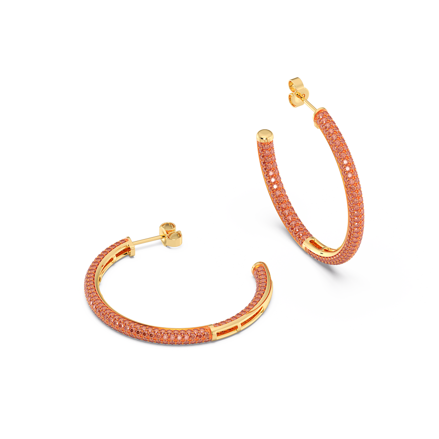 Hello Ella Hoop Earrings in Orange