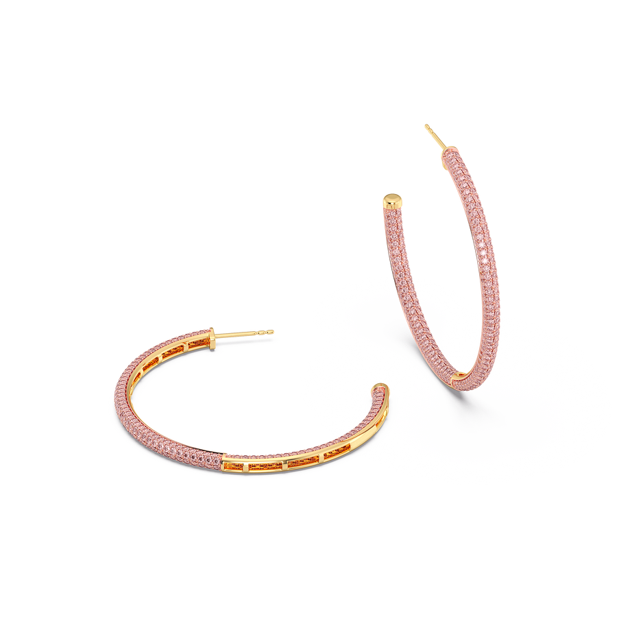 Hello Ella Hoop Earrings in Pink