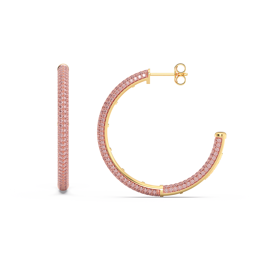 Hello Ella Hoop Earrings in Pink