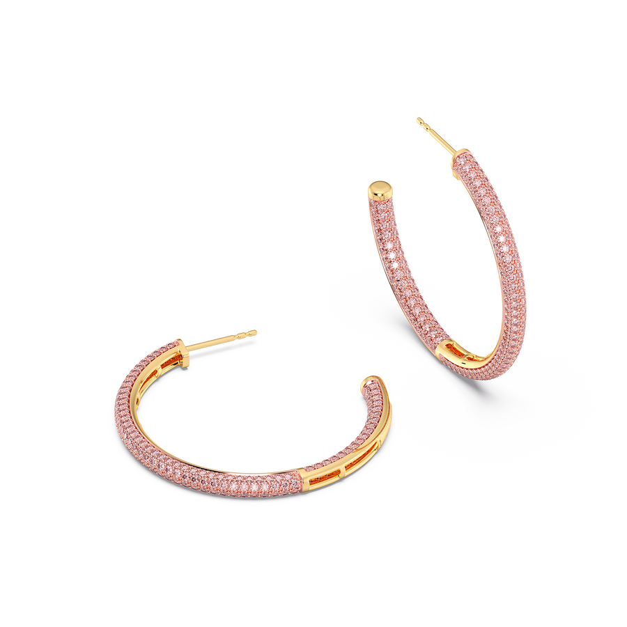 Hello Ella Hoop Earrings in Pink