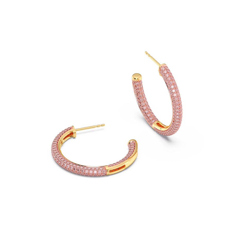 Hello Ella Hoop Earrings in Pink