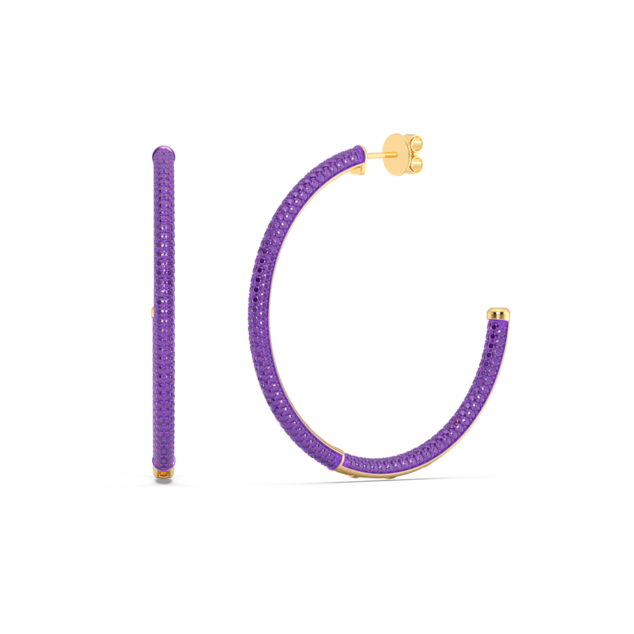 Hello Ella Hoop Earrings in Purple