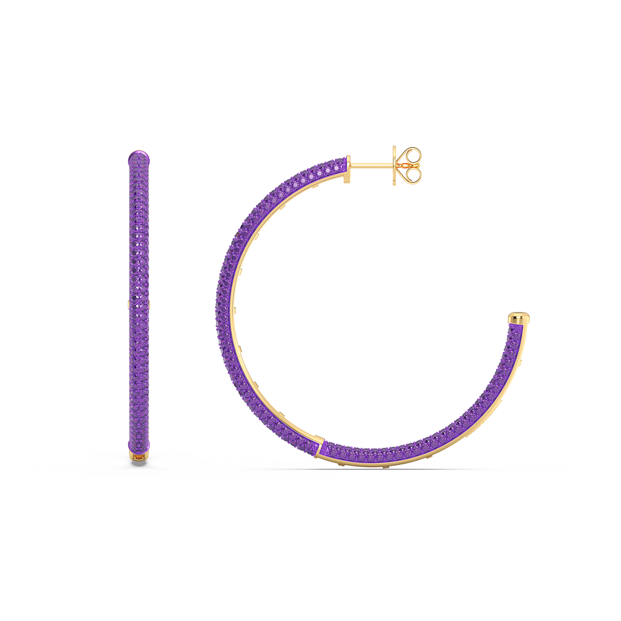 Hello Ella Hoop Earrings in Purple