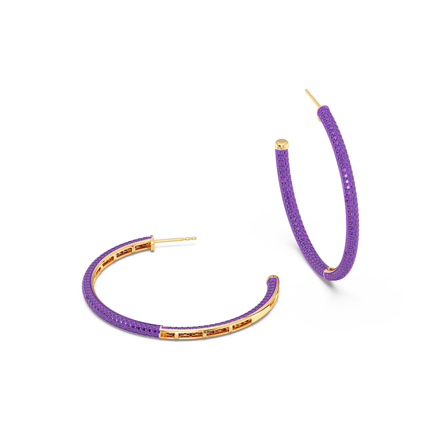 Hello Ella Hoop Earrings in Purple