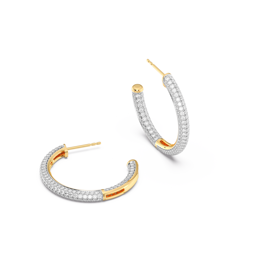 Hello Ella Hoop Earrings in White