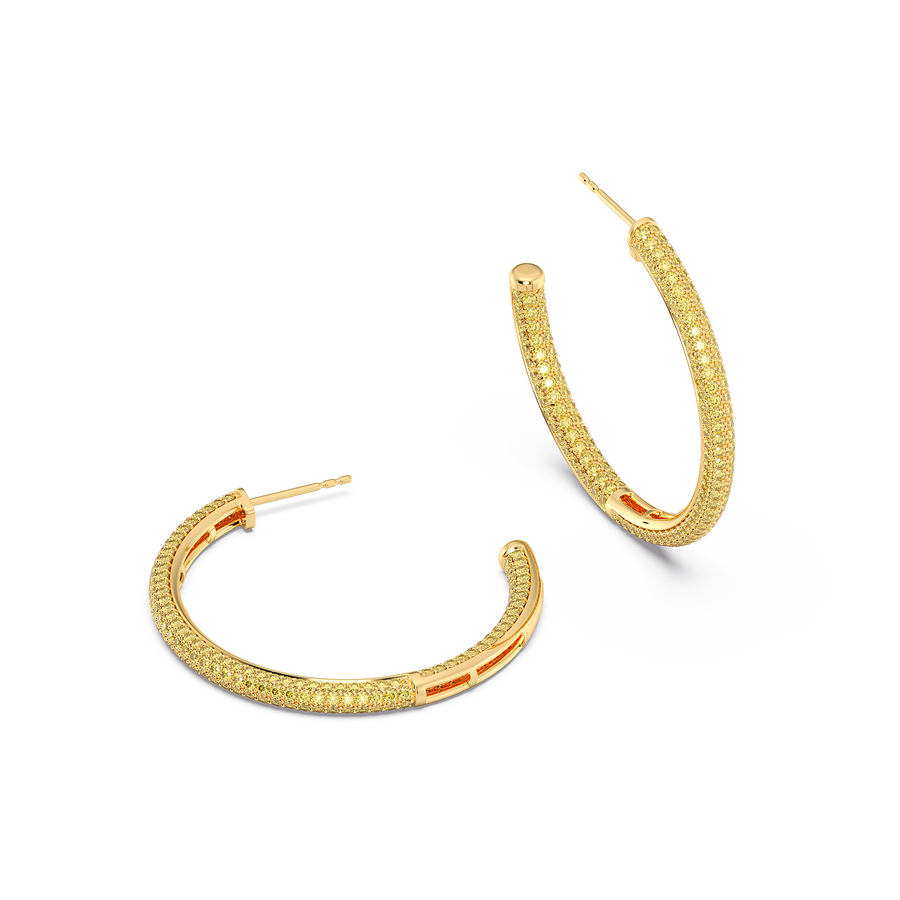 Hello Ella Hoop Earrings in Yellow