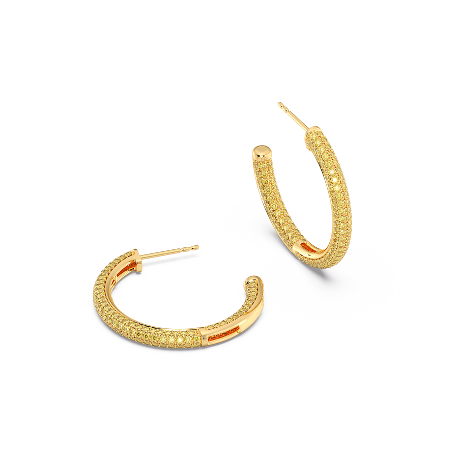 Hello Ella Hoop Earrings in Yellow