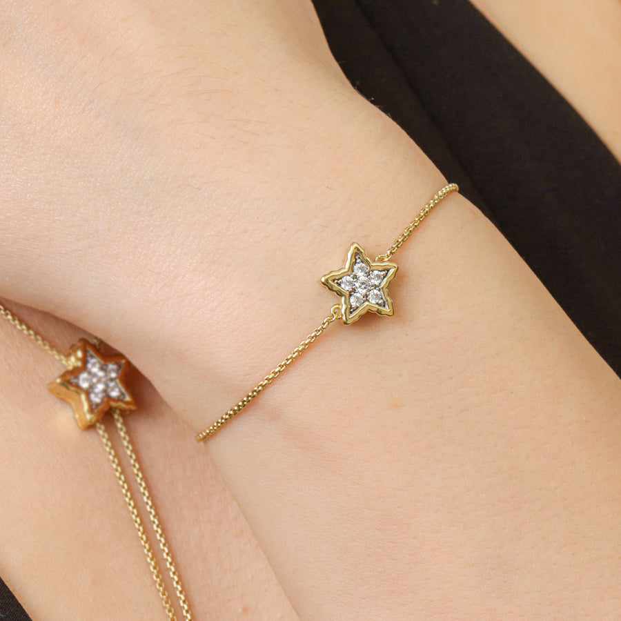 Lab-Grown Signature Star Adjustable Bolo Bracelet