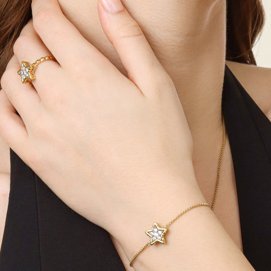 Lab-Grown Signature Star Adjustable Bolo Bracelet