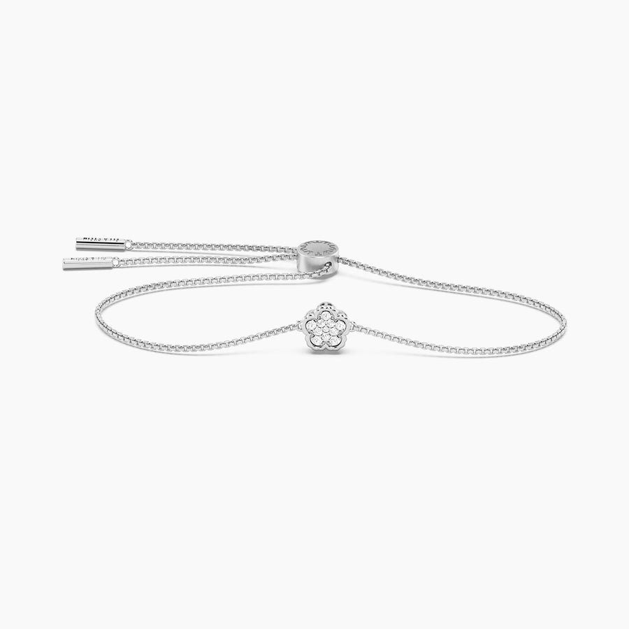 Lab-Grown Signature Flower Adjustable Bolo Bracelet