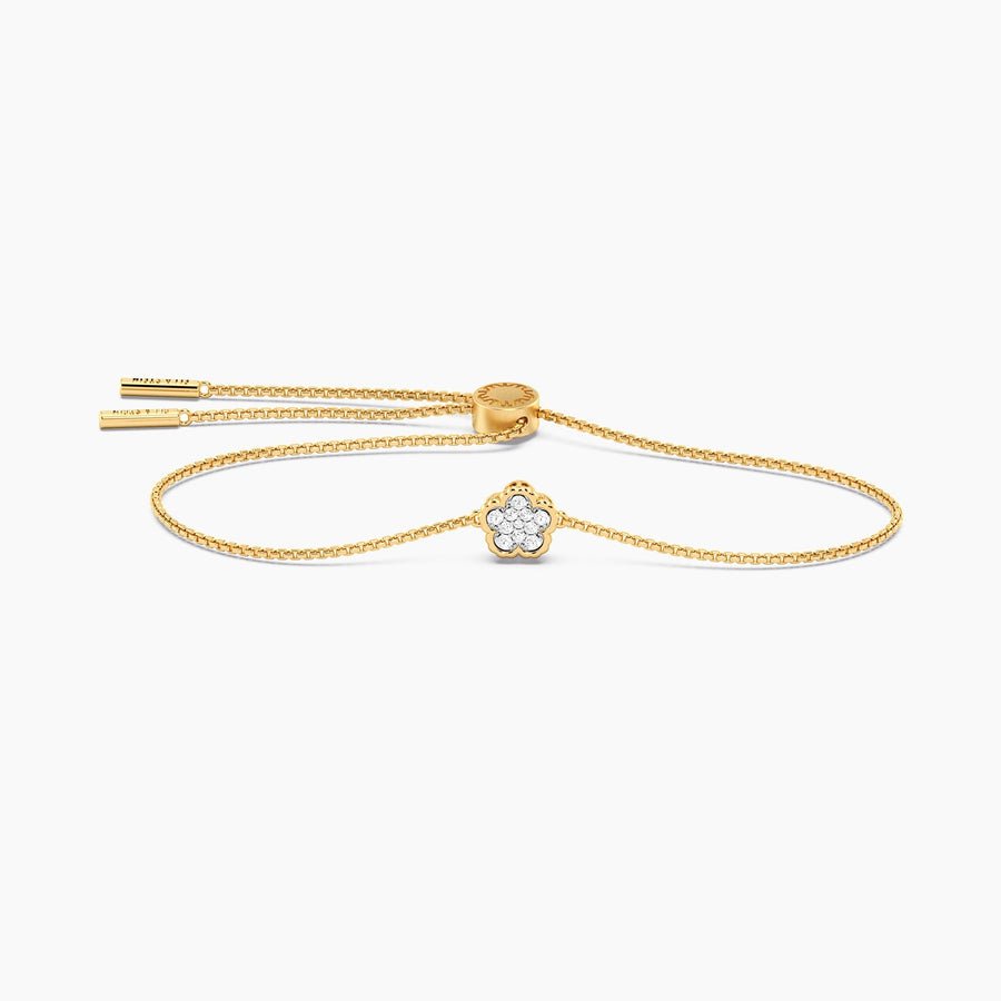 Lab-Grown Signature Flower Adjustable Bolo Bracelet