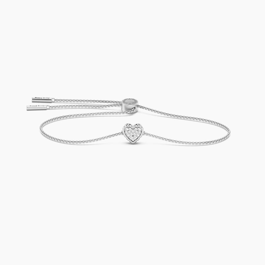 Lab-Grown Signature Heart Adjustable Bolo Bracelet