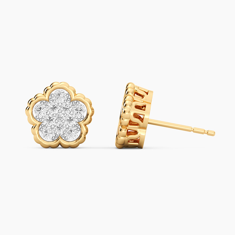 Lab-Grown Signature Flower Stud Earrings