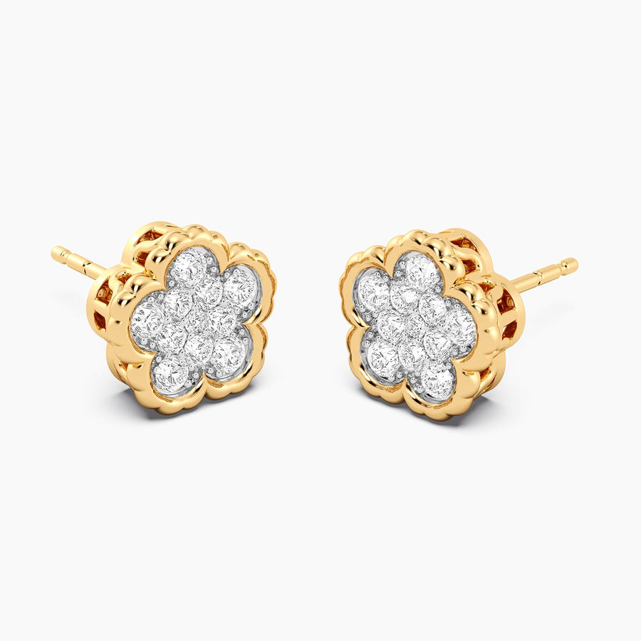 Lab-Grown Signature Flower Stud Earrings