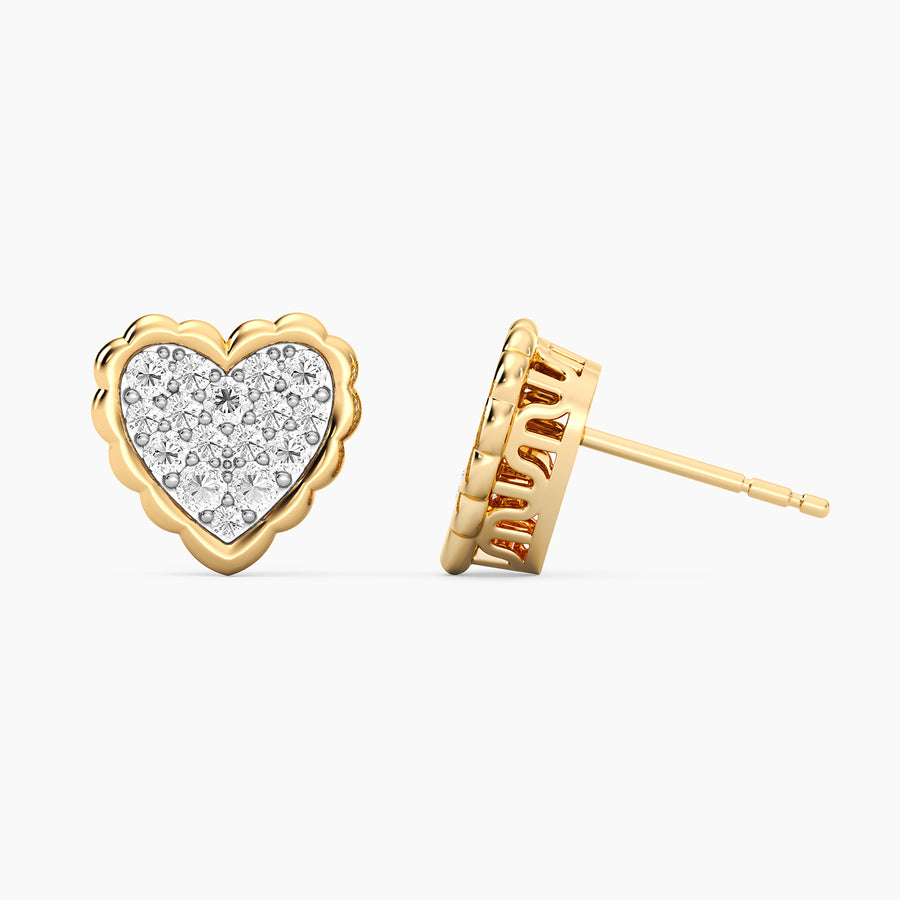 Lab-Grown Signature Heart Stud Earrings