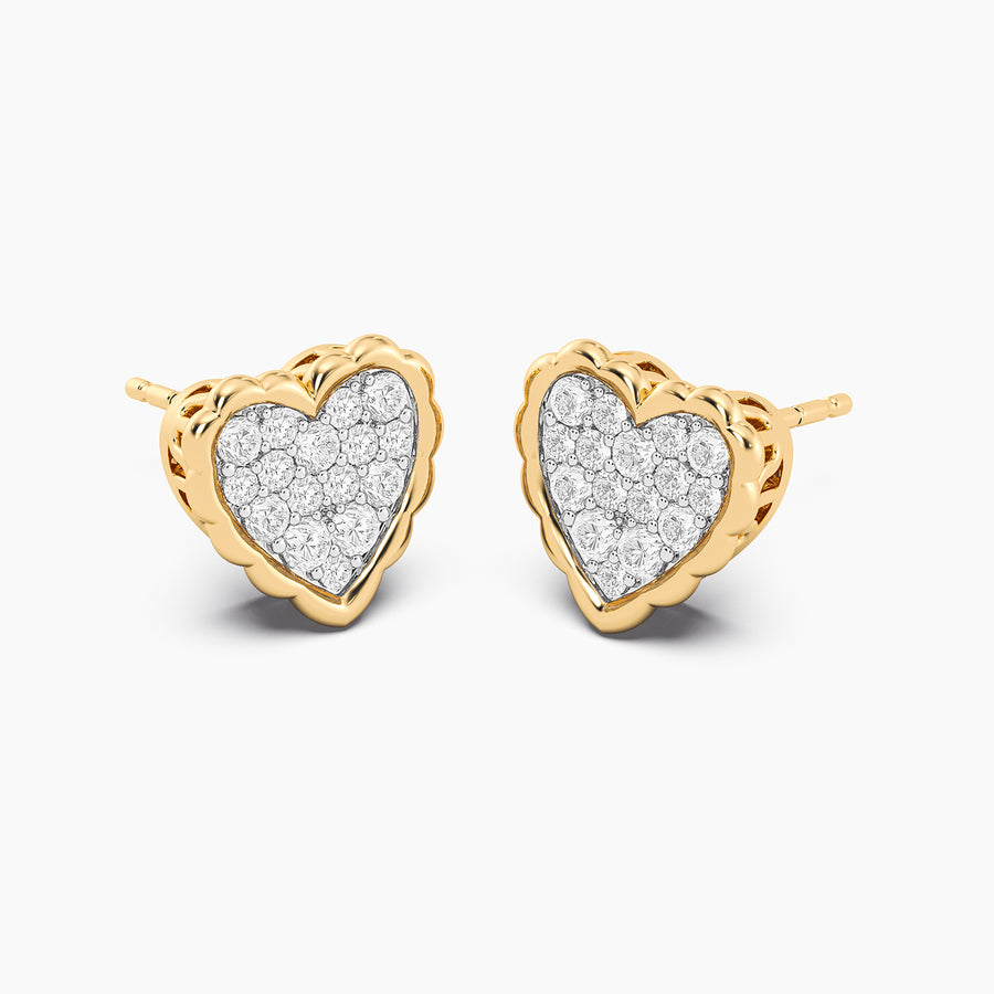 Lab-Grown Signature Heart Stud Earrings