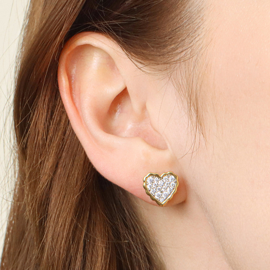 Lab-Grown Signature Heart Stud Earrings